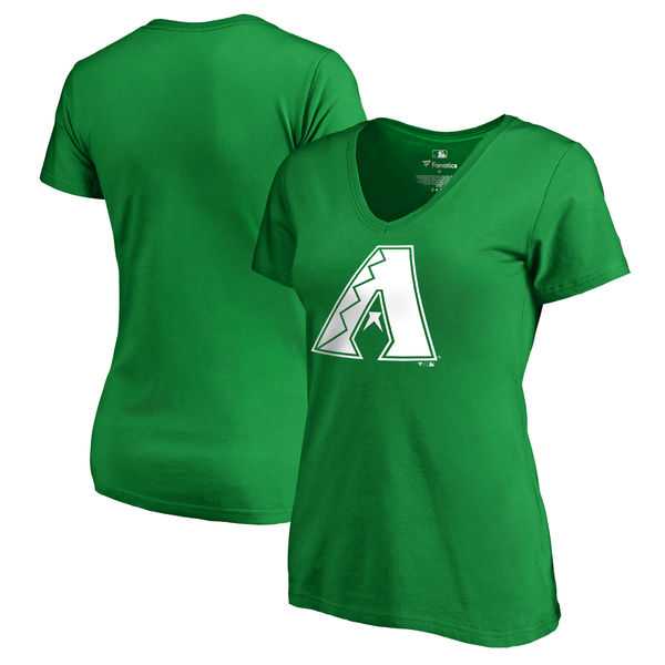 Women Arizona Diamondbacks Fanatics Branded Kelly Green Plus Size St. Patrick's Day White Logo V Neck T-Shirt,We sell and wholesale Women Arizona Diamondbacks Fanatics Branded Kelly Green Plus Size St. Patrick's Day White Logo V Neck T-Shirt on line form chian!